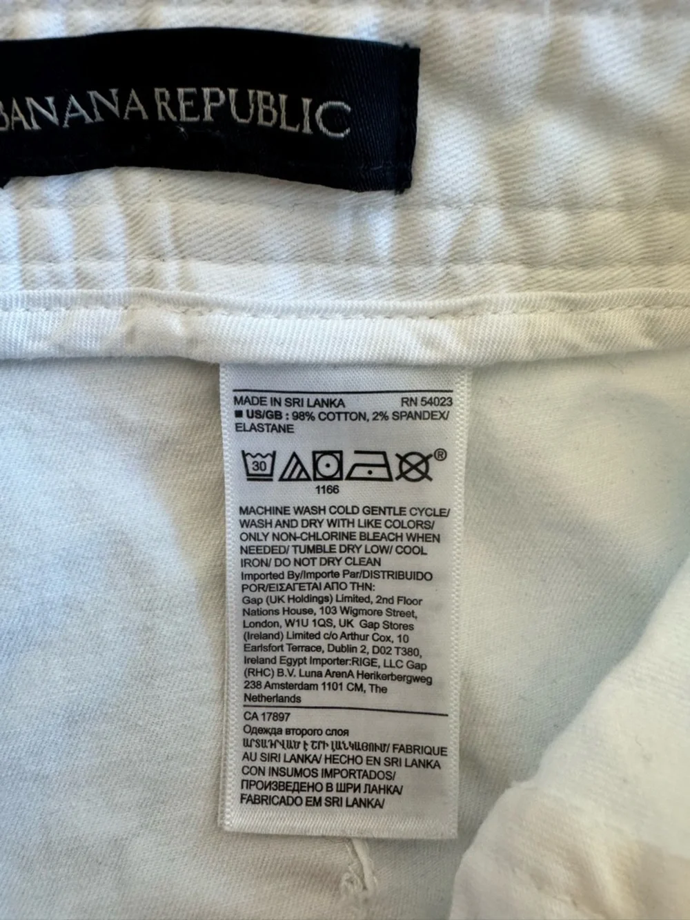 Banana Republic White Cargo Utility Pants 2P